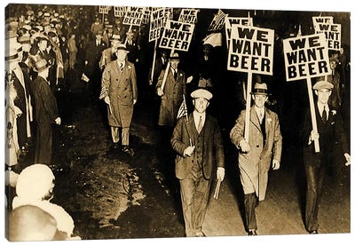 Protest Against Prohibition, New Jersey. 1931 Canvas Art Print - Food & Drink Art