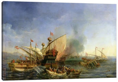 Naval Battle of Episkopi in 1323, 1841 Canvas Art Print