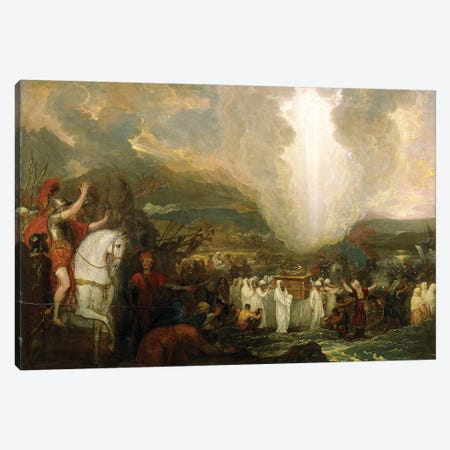 Joshua passing the River Jordan with the Ark of the Covenant, 1800 Canvas Print #BMN8146} by Benjamin West Canvas Wall Art