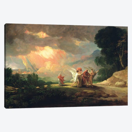 Lot Fleeing from Sodom, 1810 Canvas Print #BMN8147} by Benjamin West Canvas Artwork