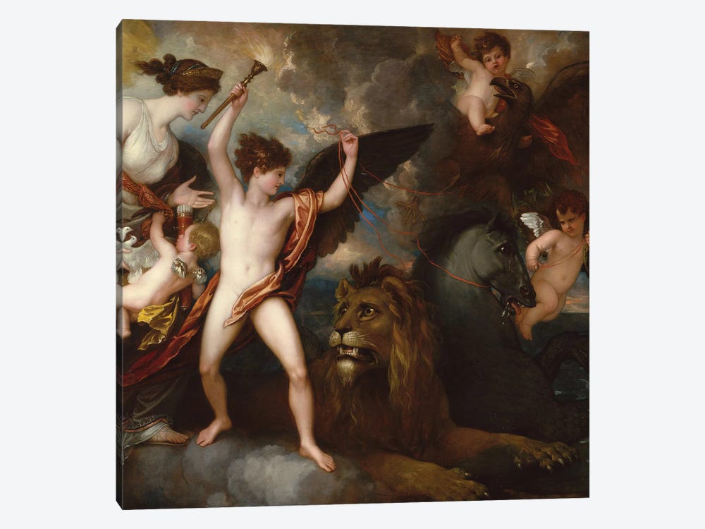 Omnia Vincit Amor, or The Power of Love in the Three Elements, 1809 by Benjamin West 1-piece Art Print