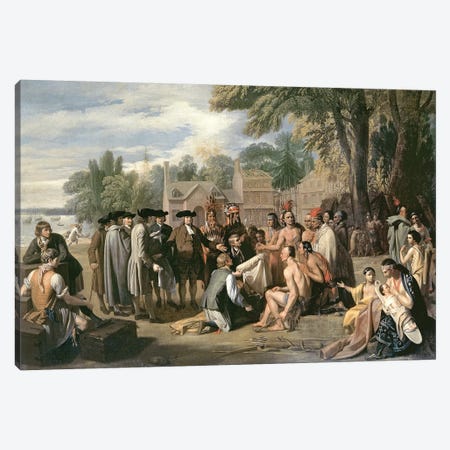 William Penn's Treaty with the Indians in November 1683, 1771-72 Canvas Print #BMN8156} by Benjamin West Canvas Print