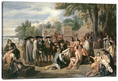 William Penn's Treaty with the Indians in November 1683, 1771-72 Canvas Art Print - Neoclassicism Art