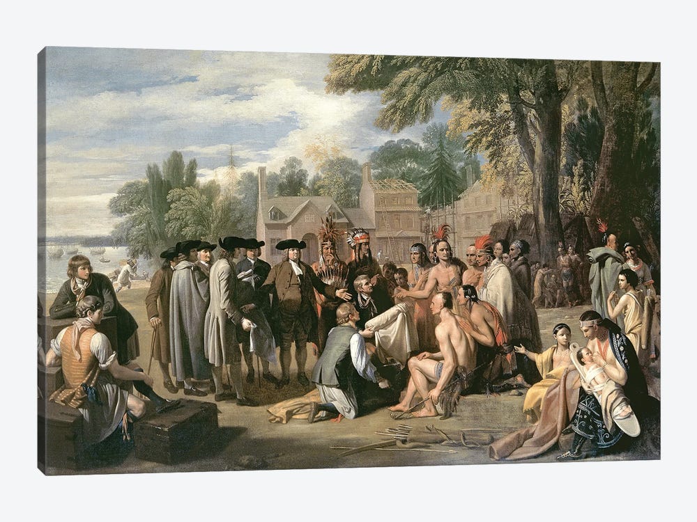 William Penn's Treaty with the Indians in November 1683, 1771-72 1-piece Canvas Wall Art