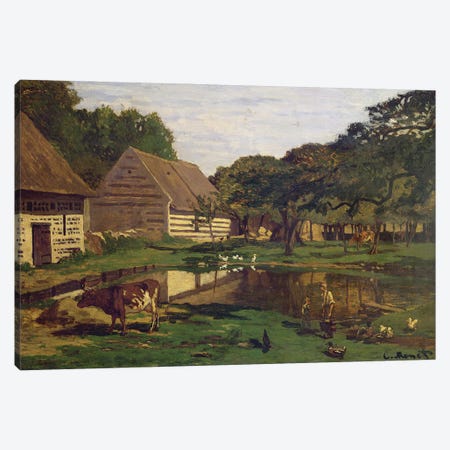 A Farmyard in Normandy, c.1863  Canvas Print #BMN815} by Claude Monet Canvas Art