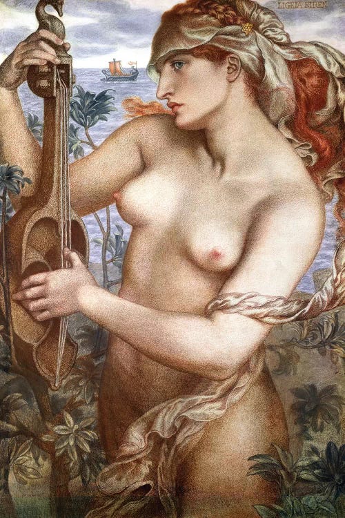 Ligeia Siren, 1873 by Dante Gabriel Charles Rossetti wall art