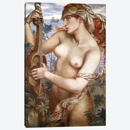 Ligeia Siren, 1873 Canvas Print #BMN8165} by Dante Gabriel Charles Rossetti Canvas Wall Art