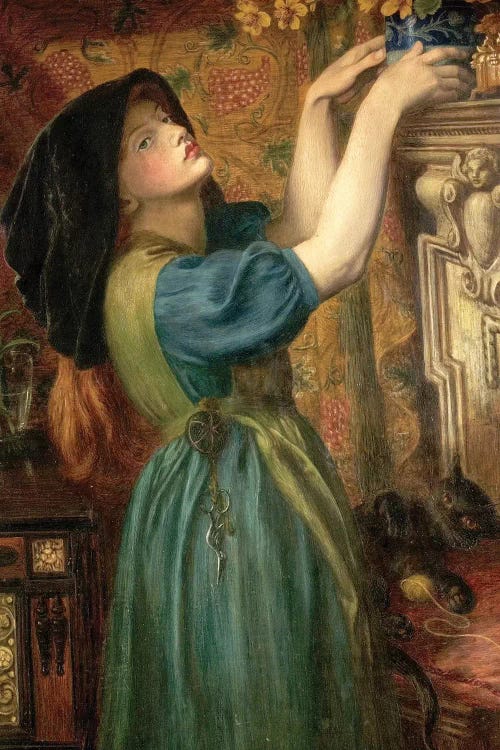 Marigolds (The Bower Maiden, Fleur-de-Marie), 1874 by Dante Gabriel Charles Rossetti wall art