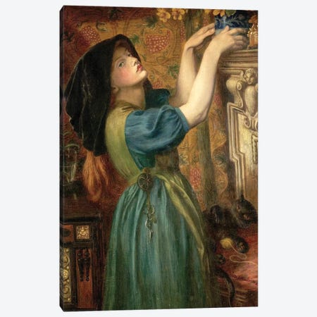 Marigolds (The Bower Maiden, Fleur-de-Marie), 1874 Canvas Print #BMN8166} by Dante Gabriel Charles Rossetti Canvas Wall Art