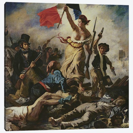 Liberty Leading the People, 28 July 1830, c.1830-31 Canvas Print #BMN8170} by Ferdinand Victor Eugene Delacroix Canvas Art