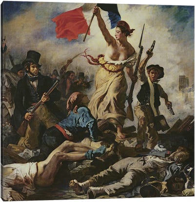 Liberty Leading the People, 28 July 1830, c.1830-31 Canvas Art Print