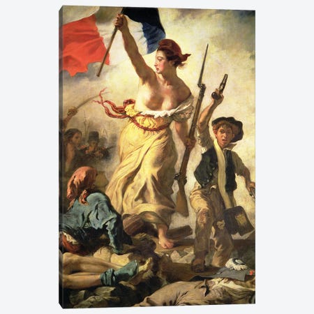 Liberty Leading the People, 28 July 1830, c.1830-31 Canvas Print #BMN8171} by Ferdinand Victor Eugene Delacroix Canvas Art