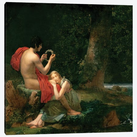 Daphnis and Chloe, 1824-25 Canvas Print #BMN8172} by Francois Pascal Simon Gerard Canvas Wall Art