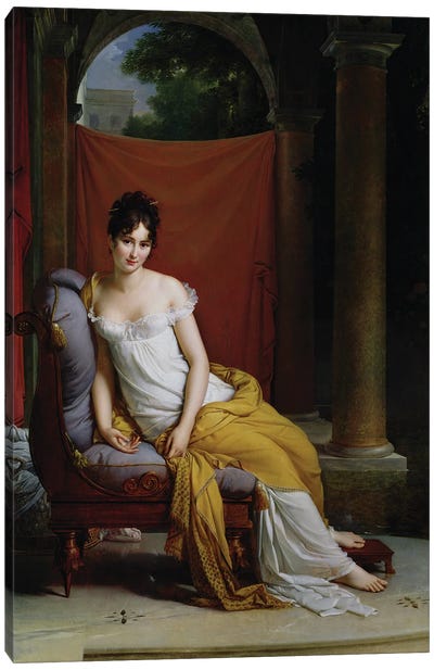 Portrait of Madame Recamier (1777-1849) Canvas Art Print