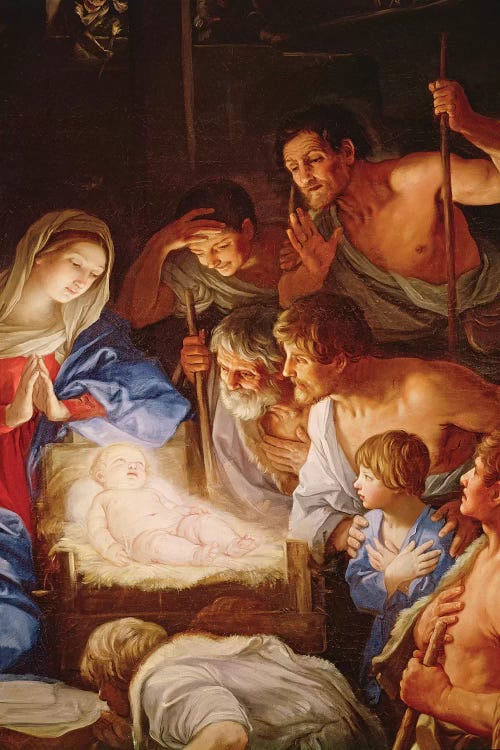 The Adoration of the Shepherds, detail of the group surrounding Jesus 