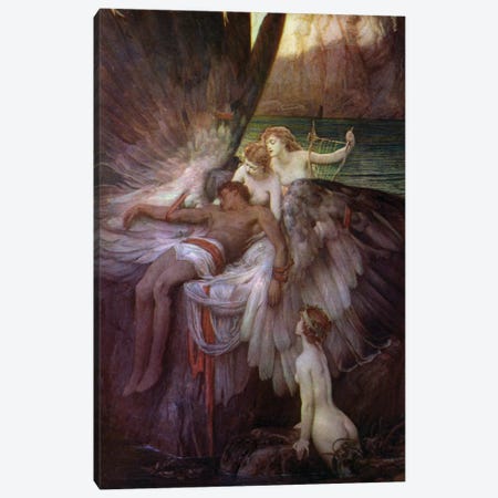 The Lament for Icarus Canvas Print #BMN8213} by Herbert James Draper Canvas Print