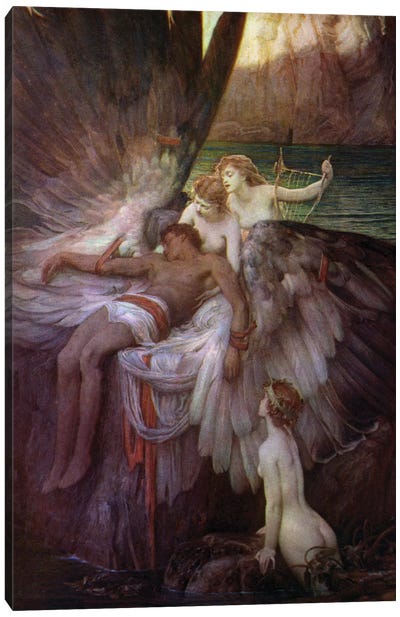 The Lament for Icarus Canvas Art Print - Nude Art