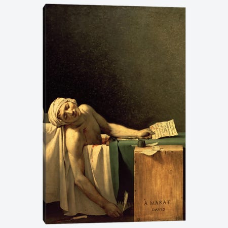 The Death of Marat, 1793  Canvas Print #BMN8215} by Jacques-Louis David Canvas Artwork
