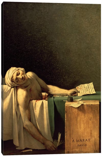 The Death of Marat, 1793  Canvas Art Print - Neoclassicism Art