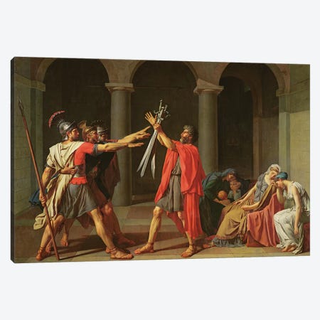 The Oath of Horatii, 1784  Canvas Print #BMN8216} by Jacques-Louis David Canvas Art