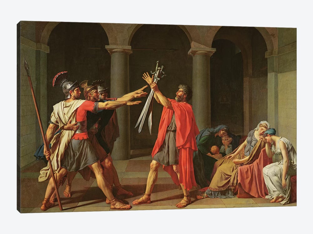 The Oath of Horatii, 1784  by Jacques-Louis David 1-piece Canvas Wall Art