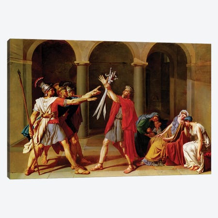 The Oath of the Horatii, c.1783 Canvas Print #BMN8217} by Jacques-Louis David Canvas Art