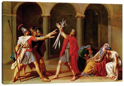 The Oath of the Horatii, c.1783 Canvas Art Print - Neoclassicism Art