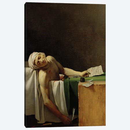 The Death of Marat (after Jacques-Louis David)  Canvas Print #BMN8218} by Jerome-Martin Langlois Canvas Art Print
