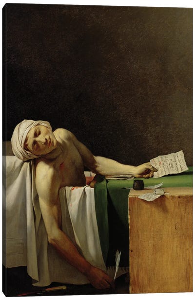 The Death of Marat (after Jacques-Louis David)  Canvas Art Print