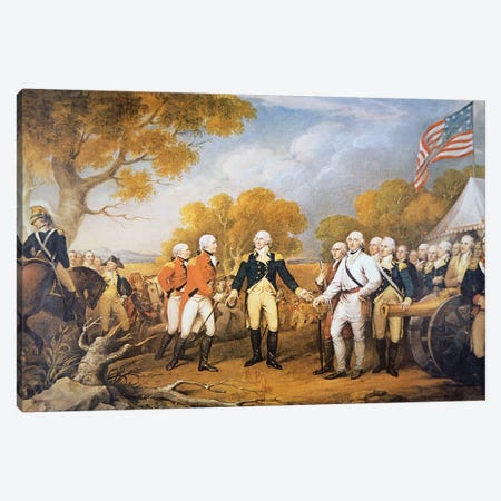 Surrender of General Burgoyne at Saratoga, New York, 17 October 1777 Canvas Print #BMN8222} by John Trumbull Canvas Wall Art