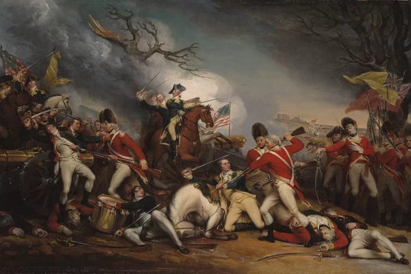 Political & Historical Figures: The Death of General Mercer at the Battle of Princeton, January 3, 1777  by John Trumbull