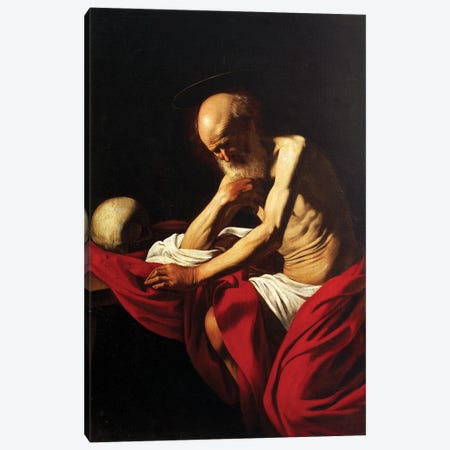 St Jerome Penitent, 1605  Canvas Print #BMN8227} by Michelangelo Merisi da Caravaggio Canvas Print