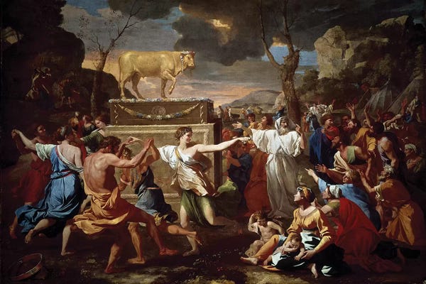 Nicolas Poussin: Adoration Of The Golden Calf, 1633-34 by Nicolas Poussin