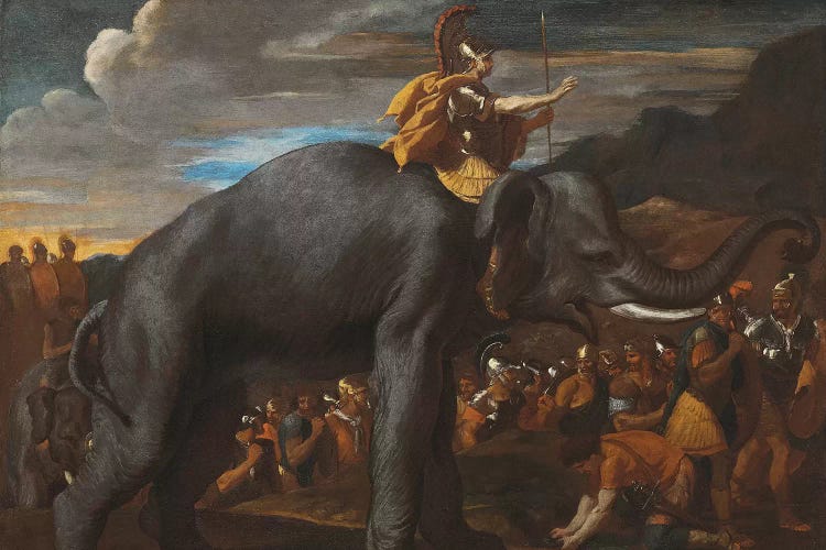 Hannibal Crossing the Alps on an Elephant 