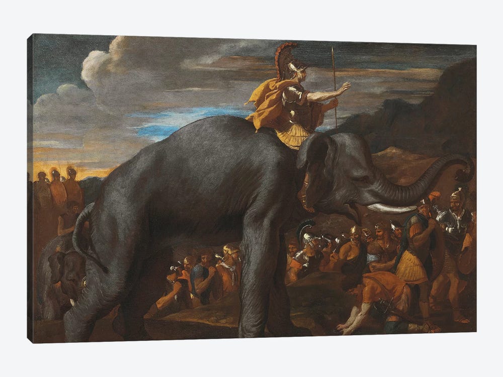 Hannibal Crossing the Alps on an Elephant  by Nicolas Poussin 1-piece Canvas Artwork