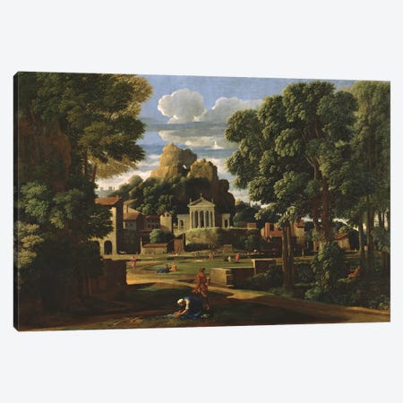 Landscape with the Ashes of Phocion, 1648  Canvas Print #BMN8234} by Nicolas Poussin Canvas Artwork