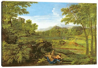 Landscape with Two Nymphs, 1659  Canvas Art Print