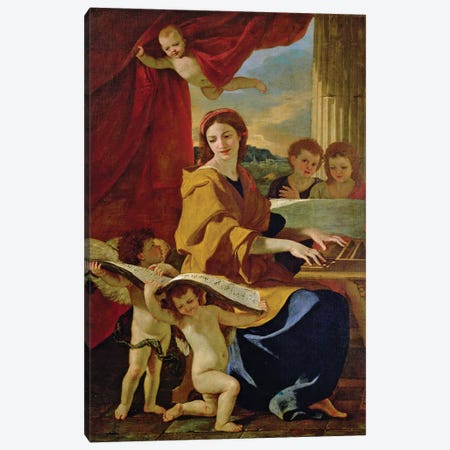 St. Cecilia  Canvas Print #BMN8241} by Nicolas Poussin Canvas Artwork