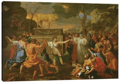 The Adoration of the Golden Calf, before 1634  Canvas Art Print