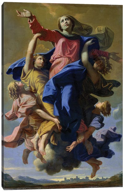 The Assumption of the Virgin, 1649-50  Canvas Art Print - Christian Art