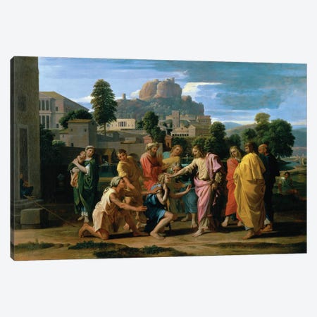 The Blind of Jericho, or Christ Healing the Blind, 1650  Canvas Print #BMN8246} by Nicolas Poussin Art Print