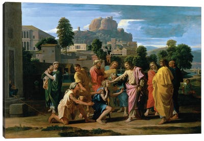 The Blind of Jericho, or Christ Healing the Blind, 1650  Canvas Art Print