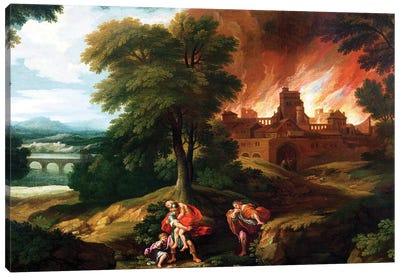 The Burning of Troy  Canvas Art Print