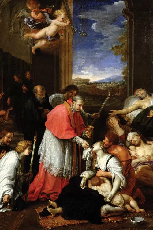 St. Charles Borromeo (1538-84) Administering the Sacrament to Plague Victims in Milan in 1576 