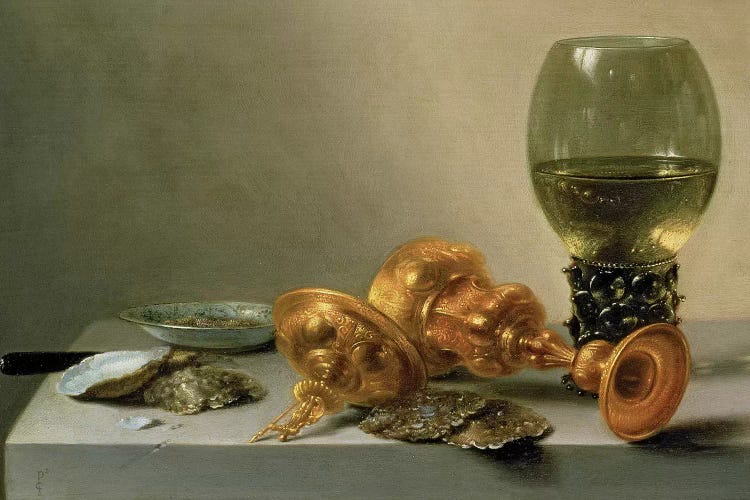 A Still Life with a Roemer and a Gilt Cup, c.1635 (painting) by Pieter Claesz wall art