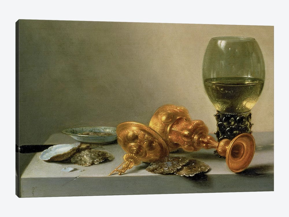 A Still Life with a Roemer and a Gilt Cup, c.1635 (painting) by Pieter Claesz 1-piece Canvas Print