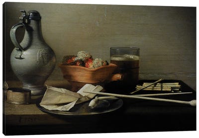 Still Life With Clay Pipes, 1636 Canvas Art Print