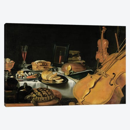 Still Life with Musical Instruments, 1623  Canvas Print #BMN8274} by Pieter Claesz Canvas Wall Art