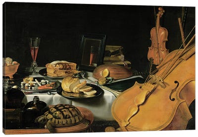 Still Life with Musical Instruments, 1623  Canvas Art Print