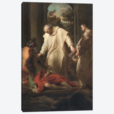 The Blessed Bernardo Tolomei Helping Plague Victims, 1745  Canvas Print #BMN8288} by Pompeo Girolamo Batoni Canvas Art